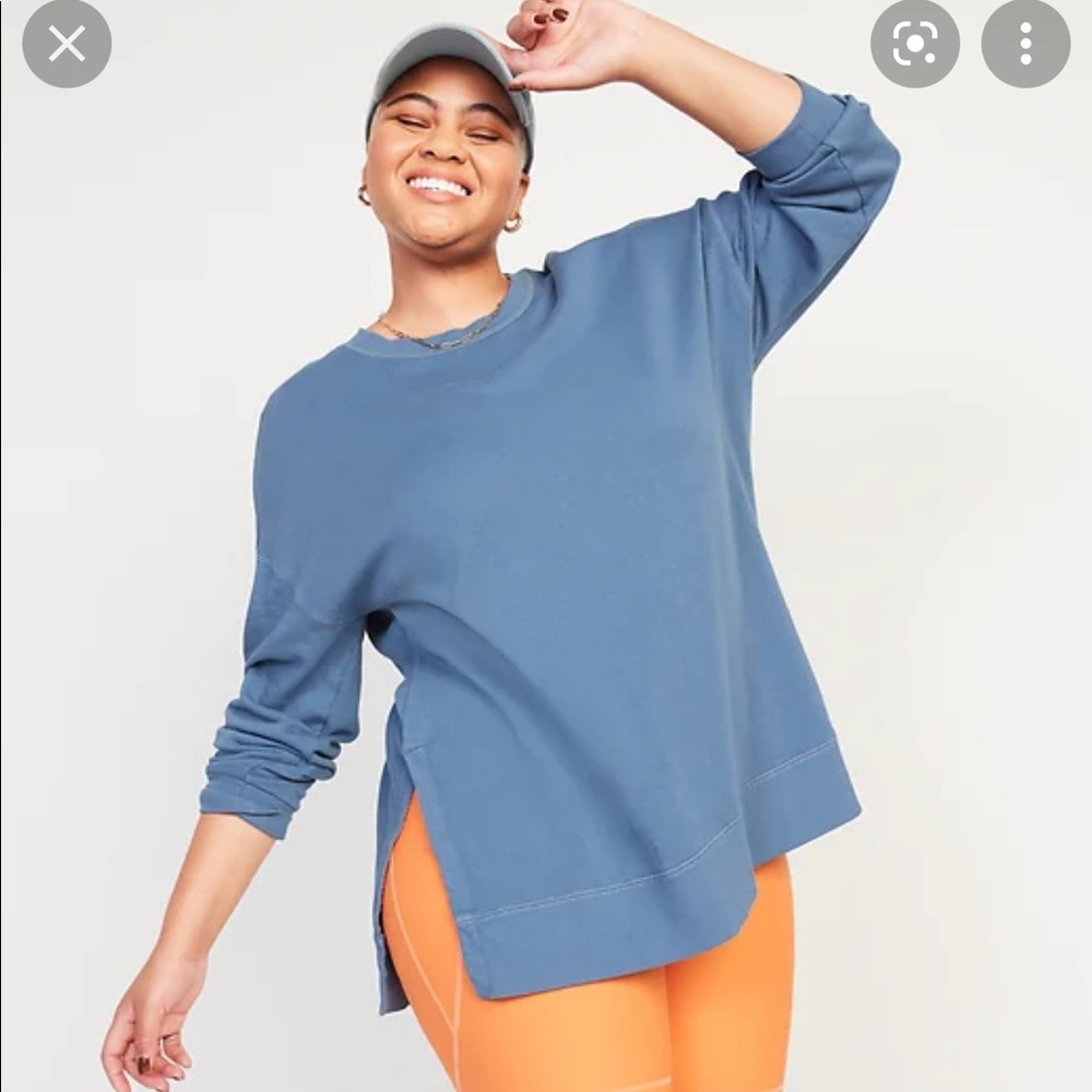 *In Search For* Old Navy - long sleeve French Terry tunic oversized sweatshirt